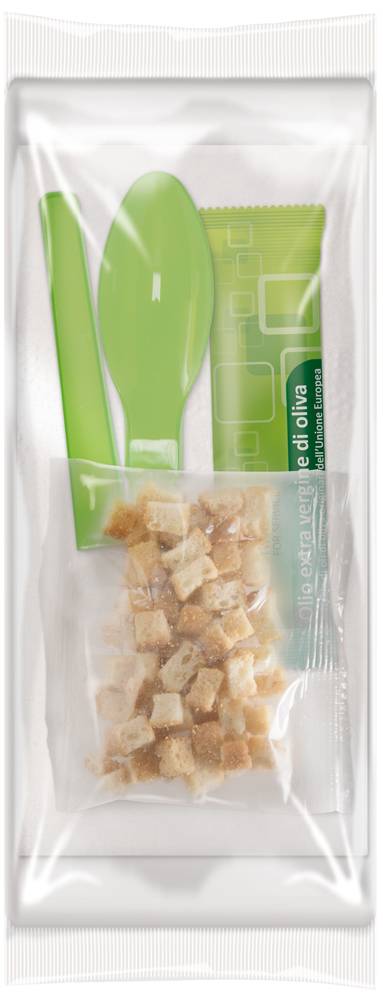 TFS - Kit tovagliolo olio crostini cucchiaio verde