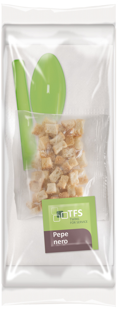 TFS - Kit tovagliolo crostini cucchiaio verde pepe