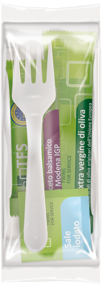 TFS - Kit tovagliolo forchetta olio aceto sale 